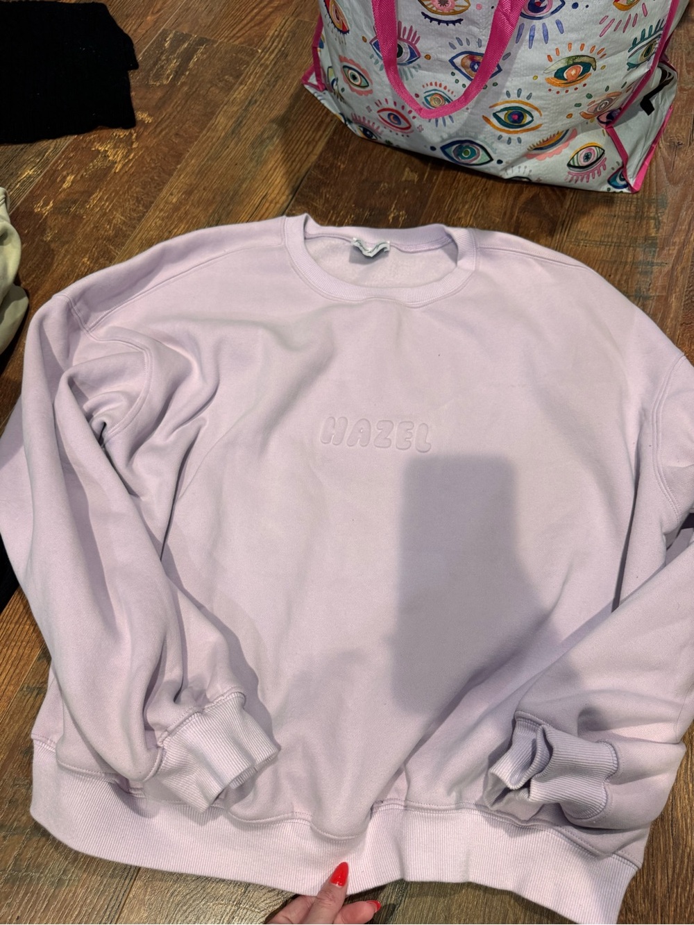 Hazel Embroidered Crewneck Sweatshirt - Light Lilac
